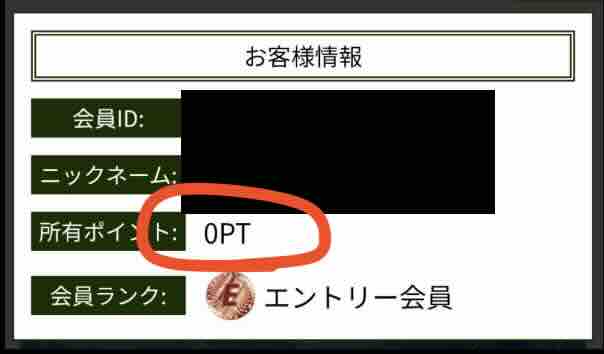 アナログの初期保有ポイント